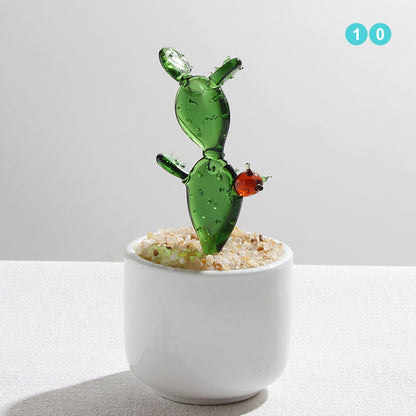 Personalized Cactus Flower Glass Pot – Custom Desert Floral Planter Gift