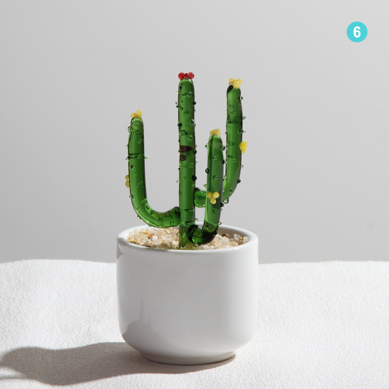 Personalized Cactus Flower Glass Pot – Custom Desert Floral Planter Gift
