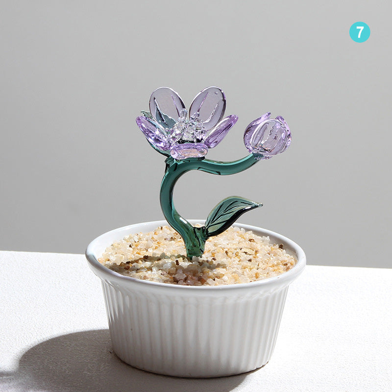 Aquatic Flower Glass Pot - Personalized Ocean Floral Planter Gift