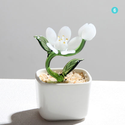 Aquatic Flower Glass Pot - Personalized Ocean Floral Planter Gift