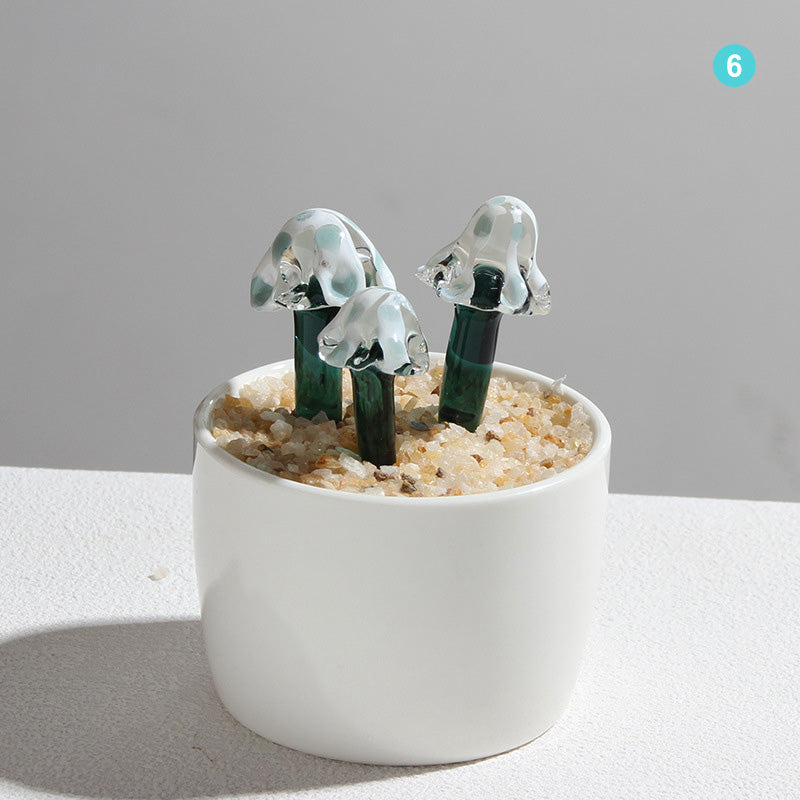 Personalized Mushroom Glass Pot – Ocean Floral Planter Gift