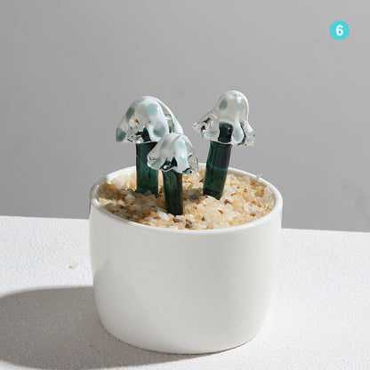 Personalized Mushroom Glass Pot – Ocean Floral Planter Gift