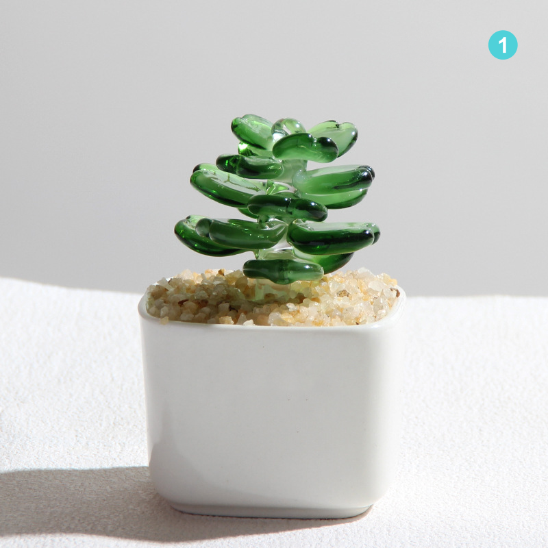 Personalized Succulent Glass Pot – Ocean Floral Planter Gift