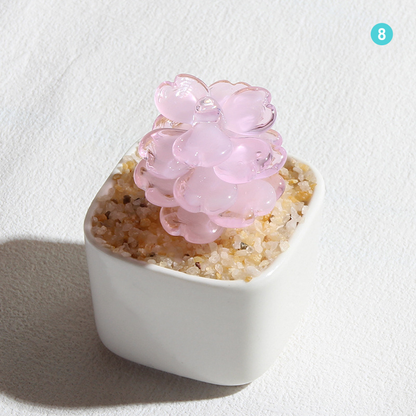 Personalized Succulent Glass Pot – Ocean Floral Planter Gift