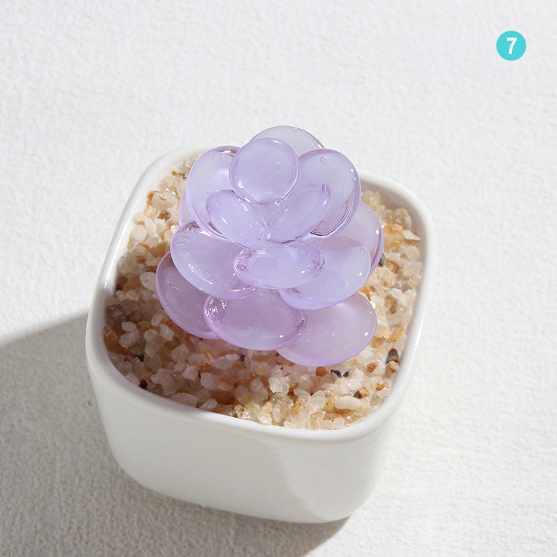 Personalized Succulent Glass Pot – Ocean Floral Planter Gift