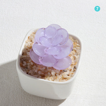 Personalized Succulent Glass Pot – Ocean Floral Planter Gift