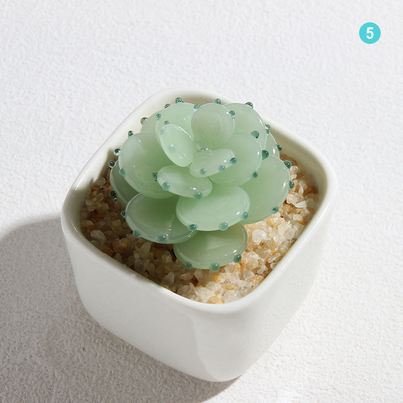 Personalized Succulent Glass Pot – Ocean Floral Planter Gift