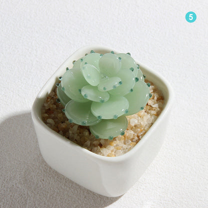 Personalized Succulent Glass Pot – Ocean Floral Planter Gift