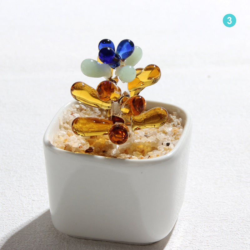 Personalized Succulent Glass Pot – Ocean Floral Planter Gift