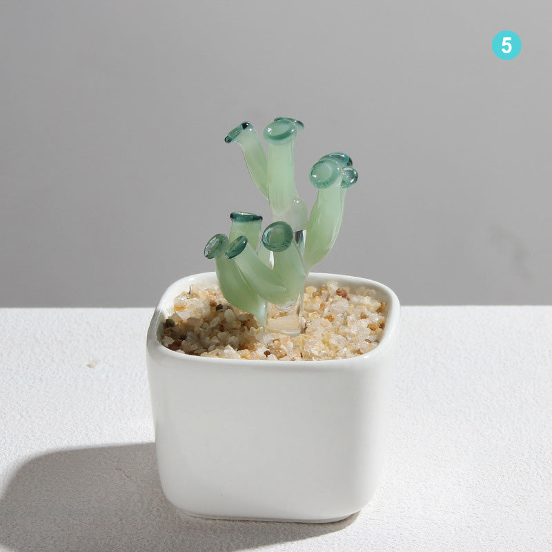 Personalized Mushroom Glass Pot – Ocean Floral Planter Gift