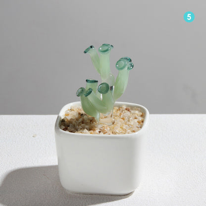 Personalized Mushroom Glass Pot – Ocean Floral Planter Gift