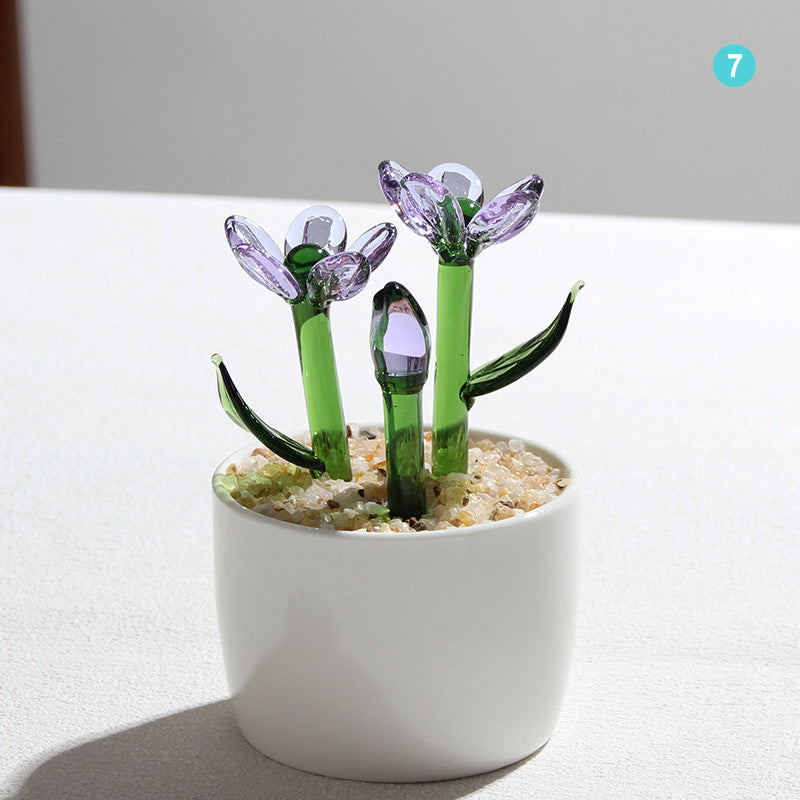 Personalized Daisy Glass Pot - Ocean Floral Planter Gift
