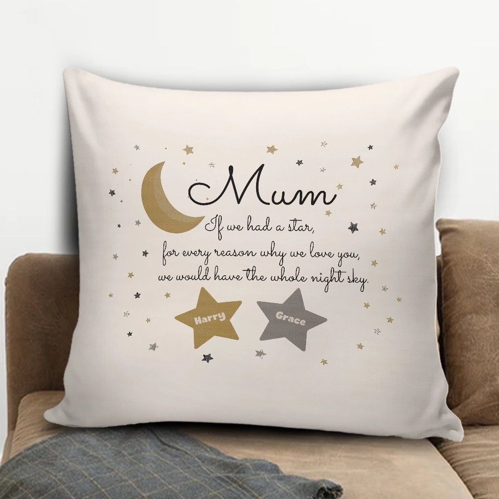 If We Had a Star for Every Reason We Love You – Heartfelt Mother’s Day Gift for Mom – Personalized Star Names Pillowcase