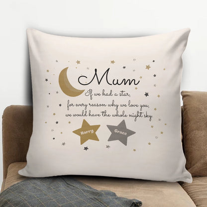 If We Had a Star for Every Reason We Love You – Heartfelt Mother’s Day Gift for Mom – Personalized Star Names Pillowcase