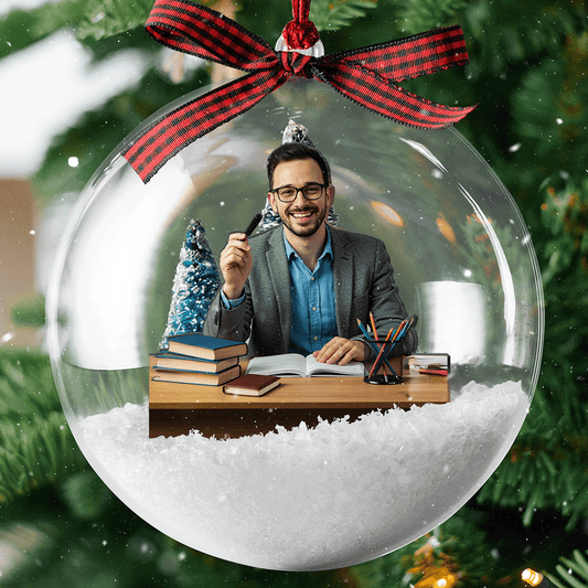 Teacher Personalized Christmas Bauble Ornament