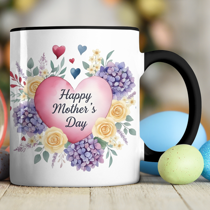 Happy Mother’s Day – Heartfelt Photo Gift for Mom – Personalized Floral Photo Mug