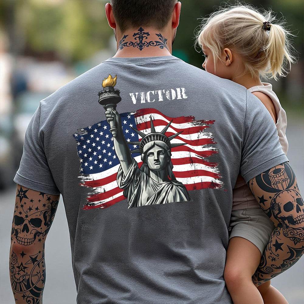 USA 250 Strong Flag American States Patriotic Back Side Shirt