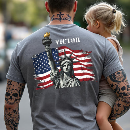 USA 250 Strong Flag American States Patriotic Back Side Shirt