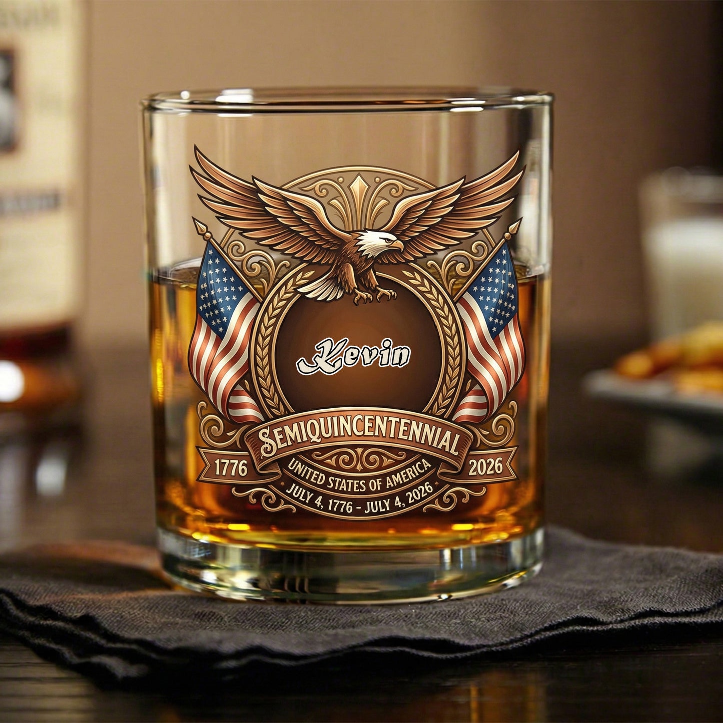 United States Of America 250th Anniversary Semiquincentennial Whiskey Glass