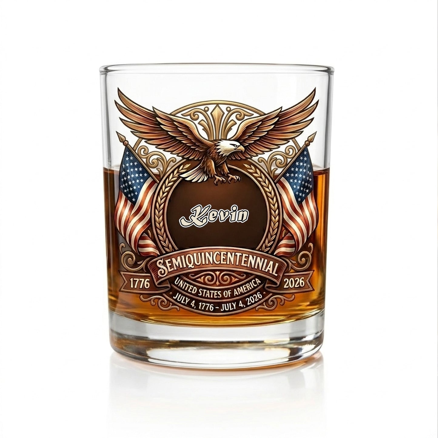 United States Of America 250th Anniversary Semiquincentennial Whiskey Glass