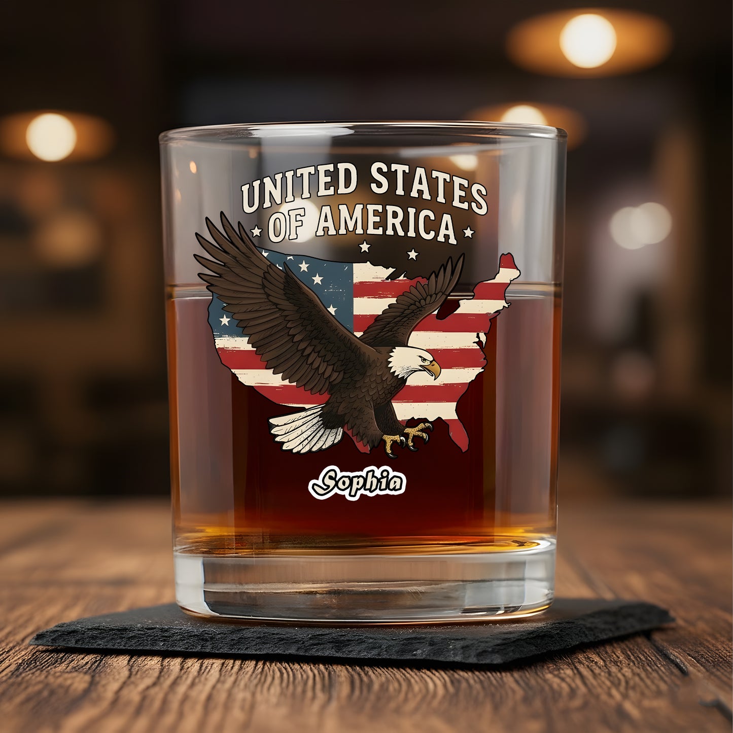 United We Stand 250th Anniversary USA Veteran Whiskey Glass