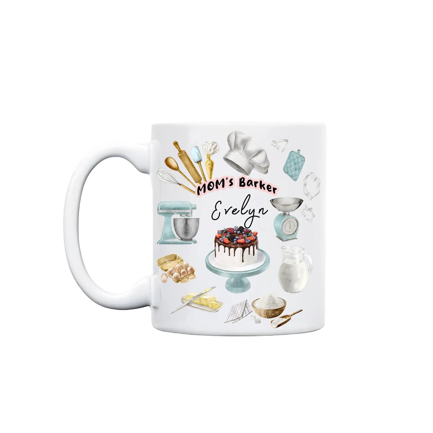 Sweet Kitchen Memories Design – Personalized Baking Mom Mug – Mother’s Day Gift for Mom – Custom Name Baker Mug