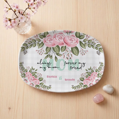 Mom We Love You – Personalized Family Name Platter – Mother’s Day Gift for Mom or Grandma – Custom Serving Platter