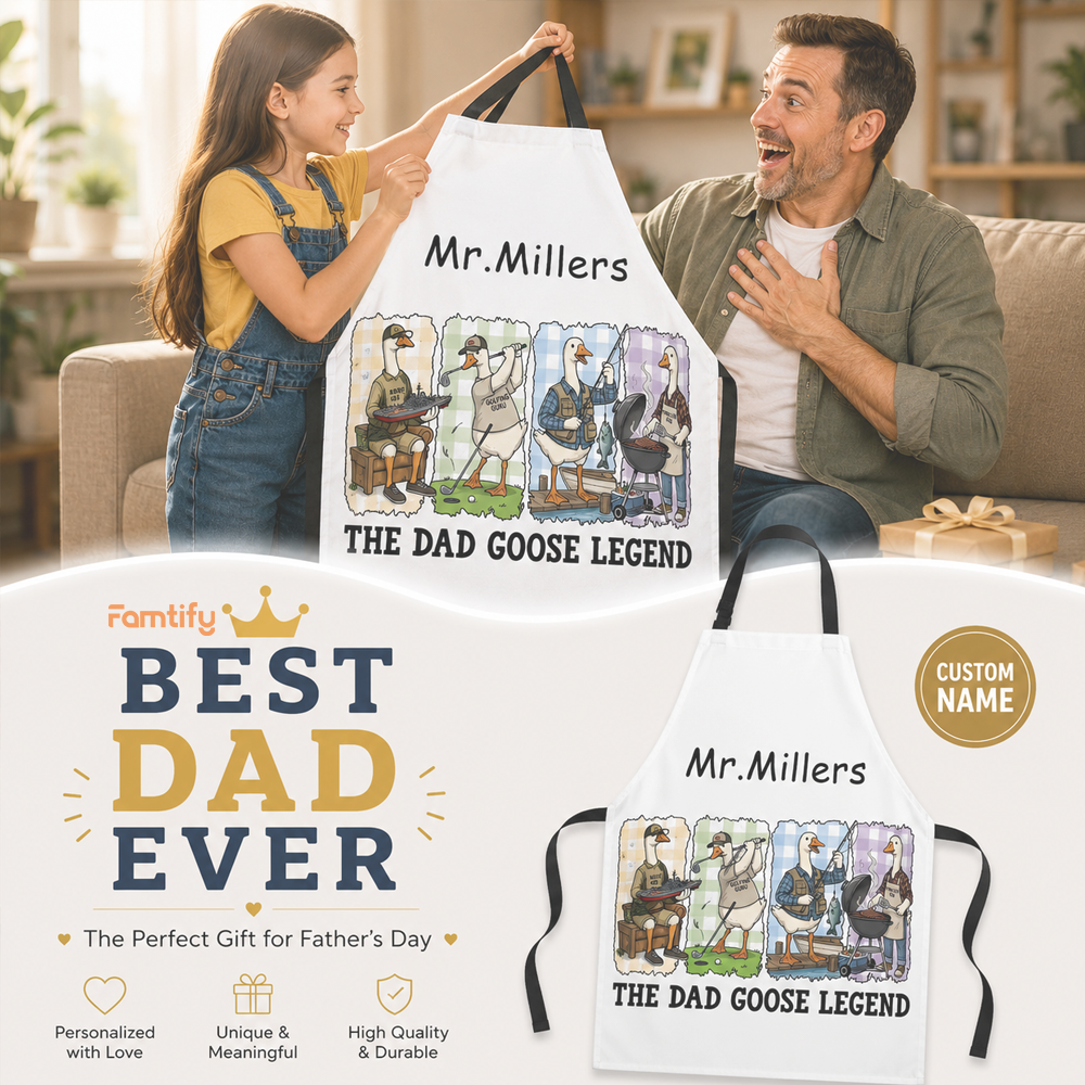 The Dad Goose Legend Apron – Funny Father’s Day Cooking & BBQ Gift for Dad