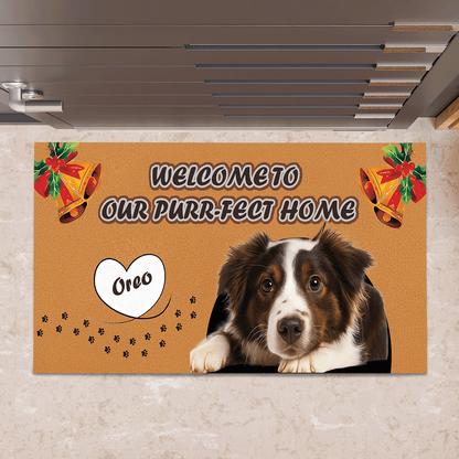 WELCOME TO OUR PURR-FECT HOME - Personalized Decorative Mat