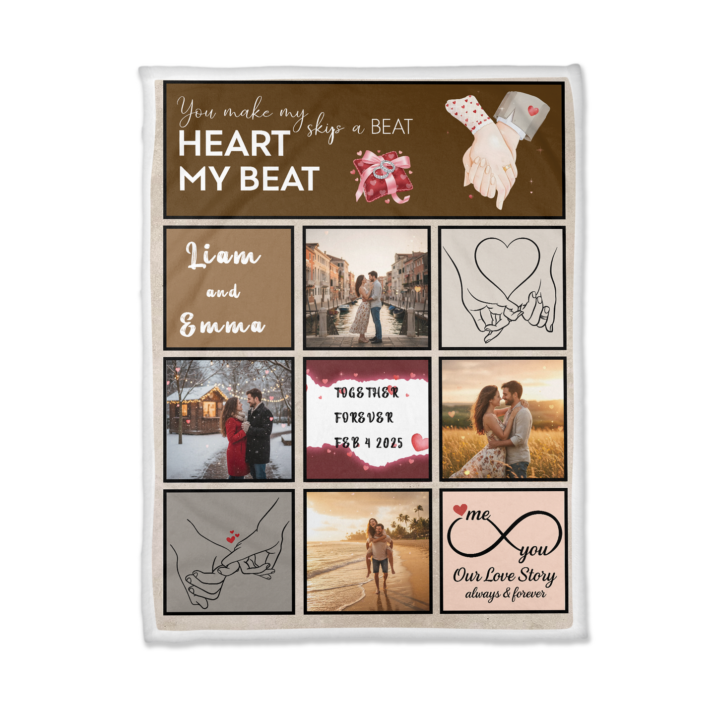 You & Me, We Got This – Encouraging Anniversary or Birthday Gift for Couples – Personalized Blanket