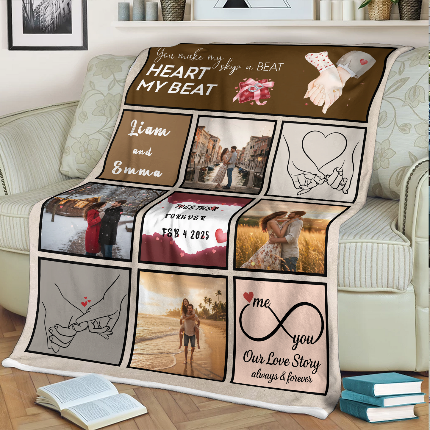 You & Me, We Got This – Encouraging Anniversary or Birthday Gift for Couples – Personalized Blanket