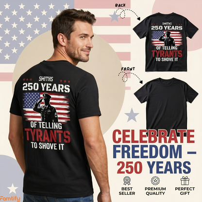 250 Years USA 250th Anniversary America Celebration Back Side Shirt