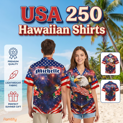America Land of The Free Home of The Brave 250 Years of Freedom Hawaiian Shirt