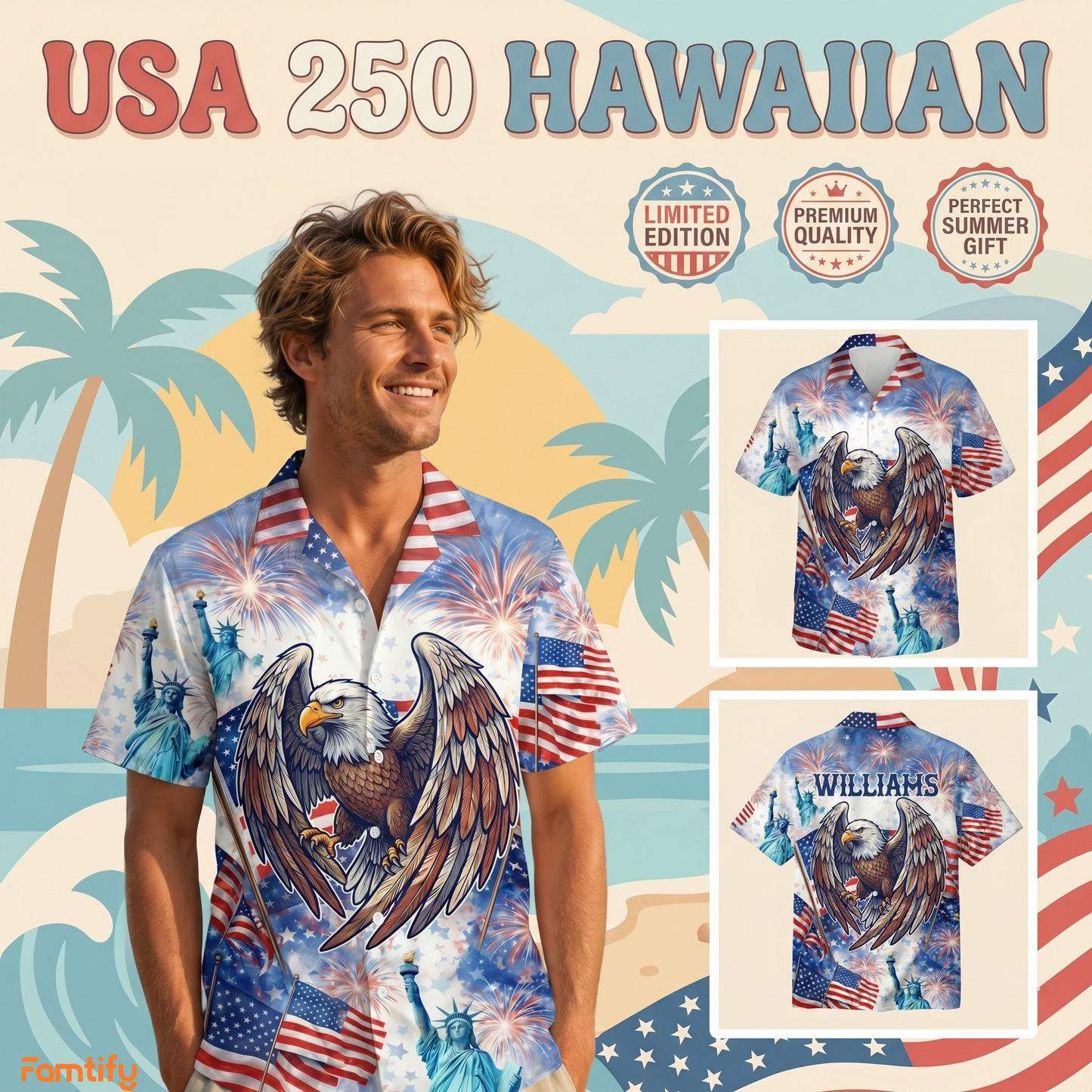 Celebrating 250th Anniversary United States Hawaiian Shirt 4th of July Gift