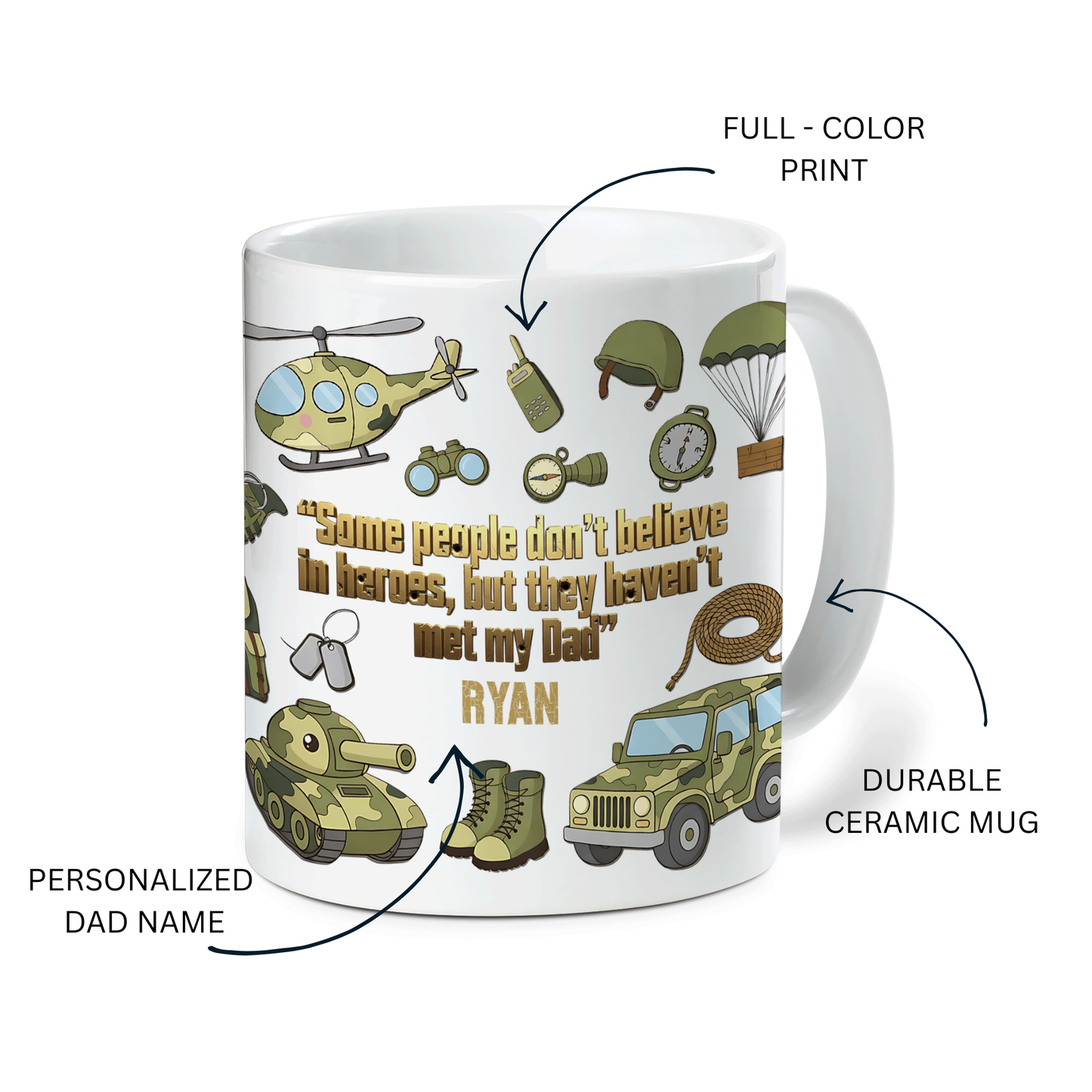 Custom Name Some People Don’t Believe in Heroes Mug – Personalized Dad Gift