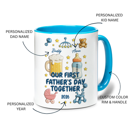 Personalized Father Accent Mug – First Father’s Day Custom Coffee Mug
