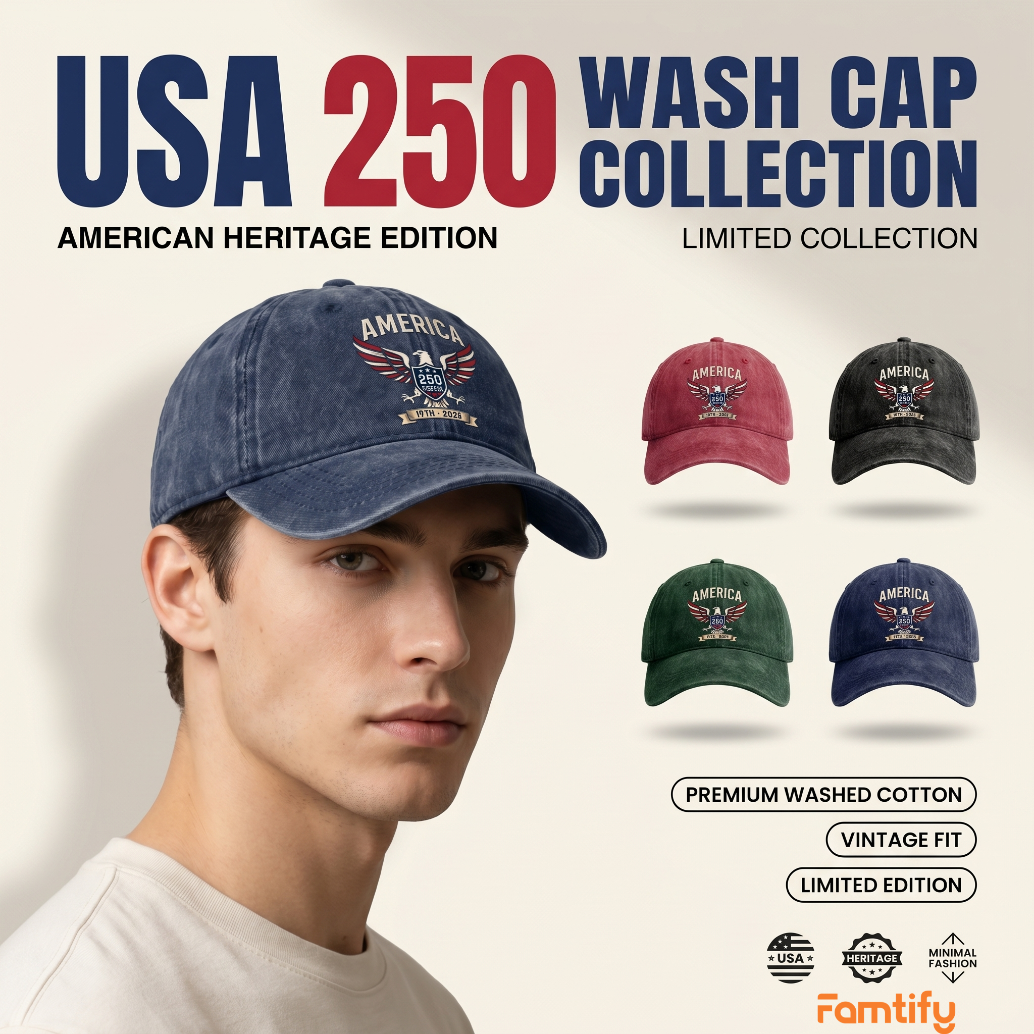 250 Years America Anniversary 250th Independence Day Classic Cap