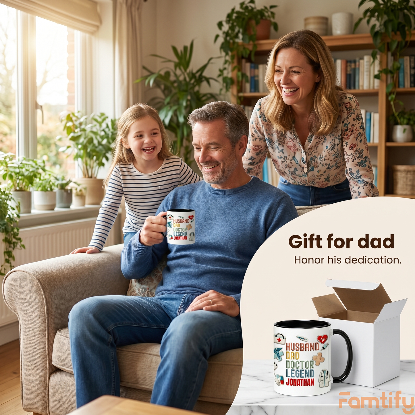 Personalized Doctor Dad Mug – Husband Dad Doctor Legend Custom Name Coffee Mug