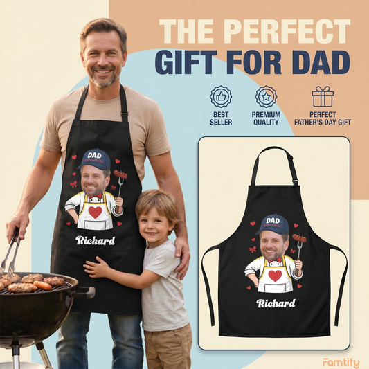 Personalized Photo Apron for Dad - Custom Father's Day Gift