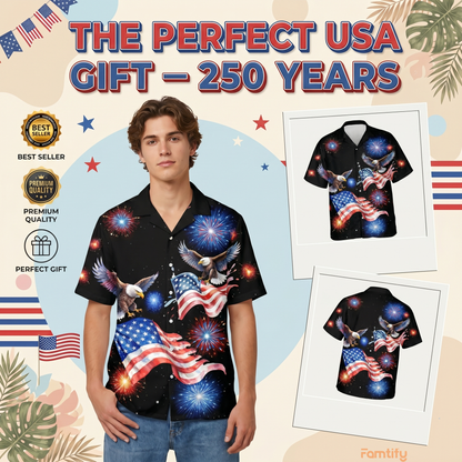 250 Years 1776 - 2026 Patriotic Eagle Hawaii Shirt