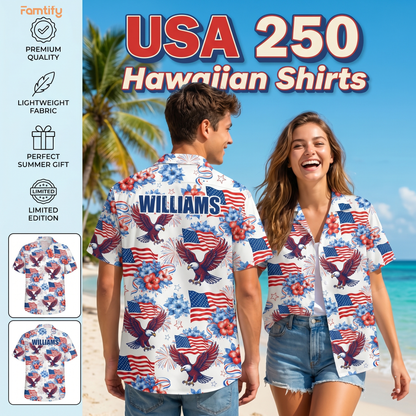 250 Years America Hawaii Shirt 1776-2026 Patriotic Hawaii Shirt