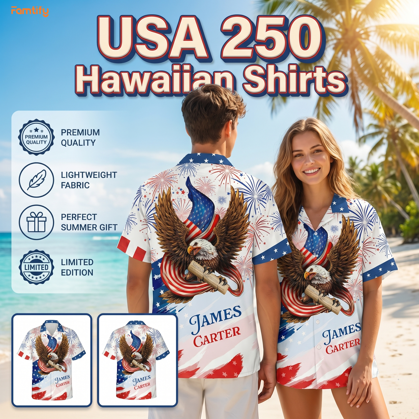 America 250 Years 1776 - 2026 Hawaii Shirt