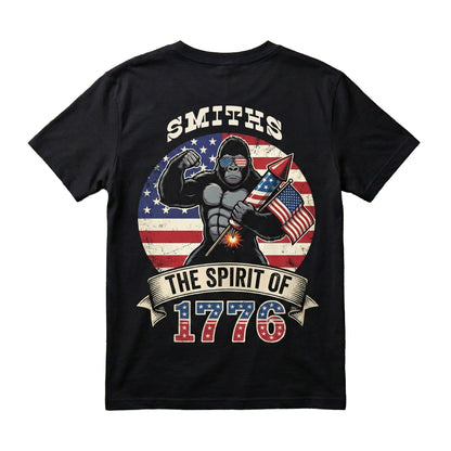 Personalized USA 250th Anniversary T-Shirt – Spirit of 1776 Patriotic Gorilla 4th of July Shirt 2026