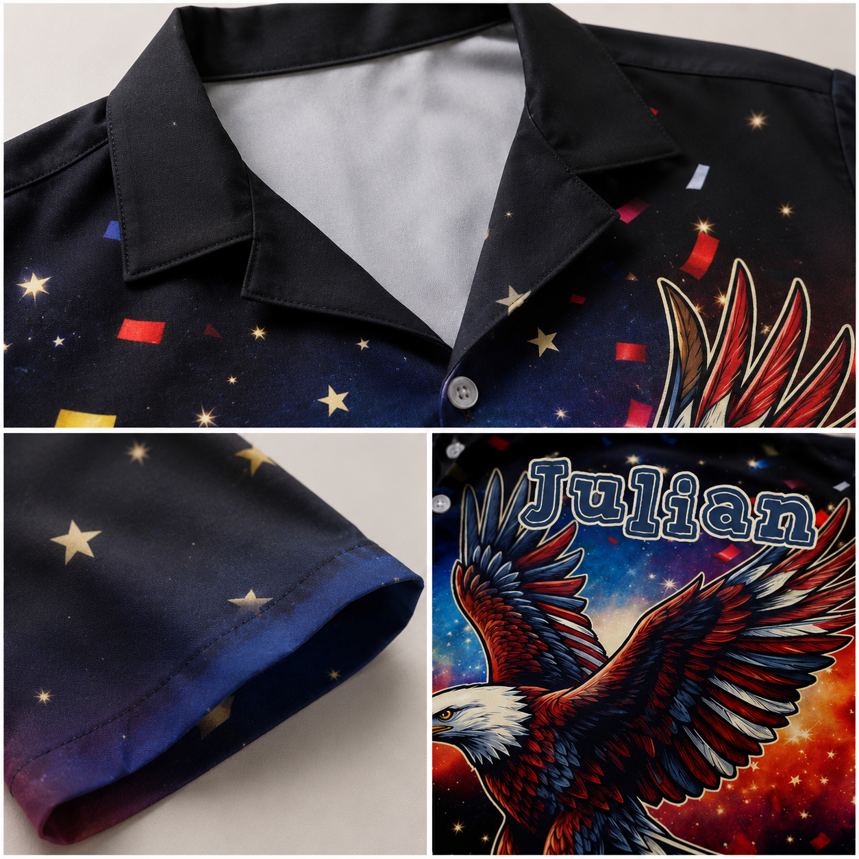 Personalized USA 250th Anniversary Hawaiian Shirt – 250 Years of Freedom Eagle Custom Name Shirt