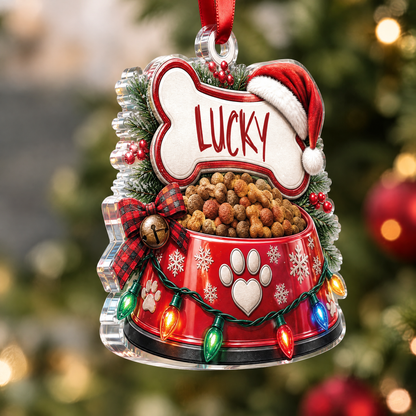 Personalized Pet Food Bowl Name Acrylic Ornament, view 4