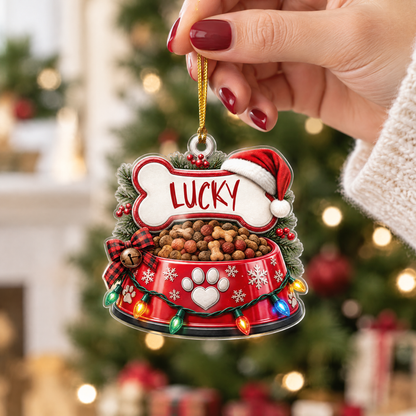 Personalized Pet Food Bowl Name Acrylic Ornament, view 6