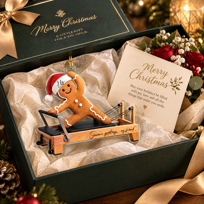 Personalized Gingerbread Pilates Reformer Acrylic Ornament, view 4