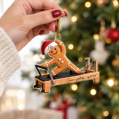 Personalized Gingerbread Pilates Reformer Acrylic Ornament, view 5