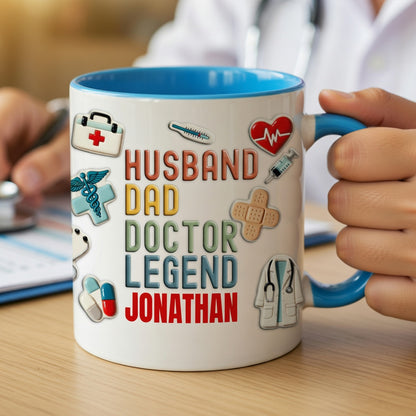 Personalized Doctor Dad Mug – Husband Dad Doctor Legend Custom Name Coffee Mug