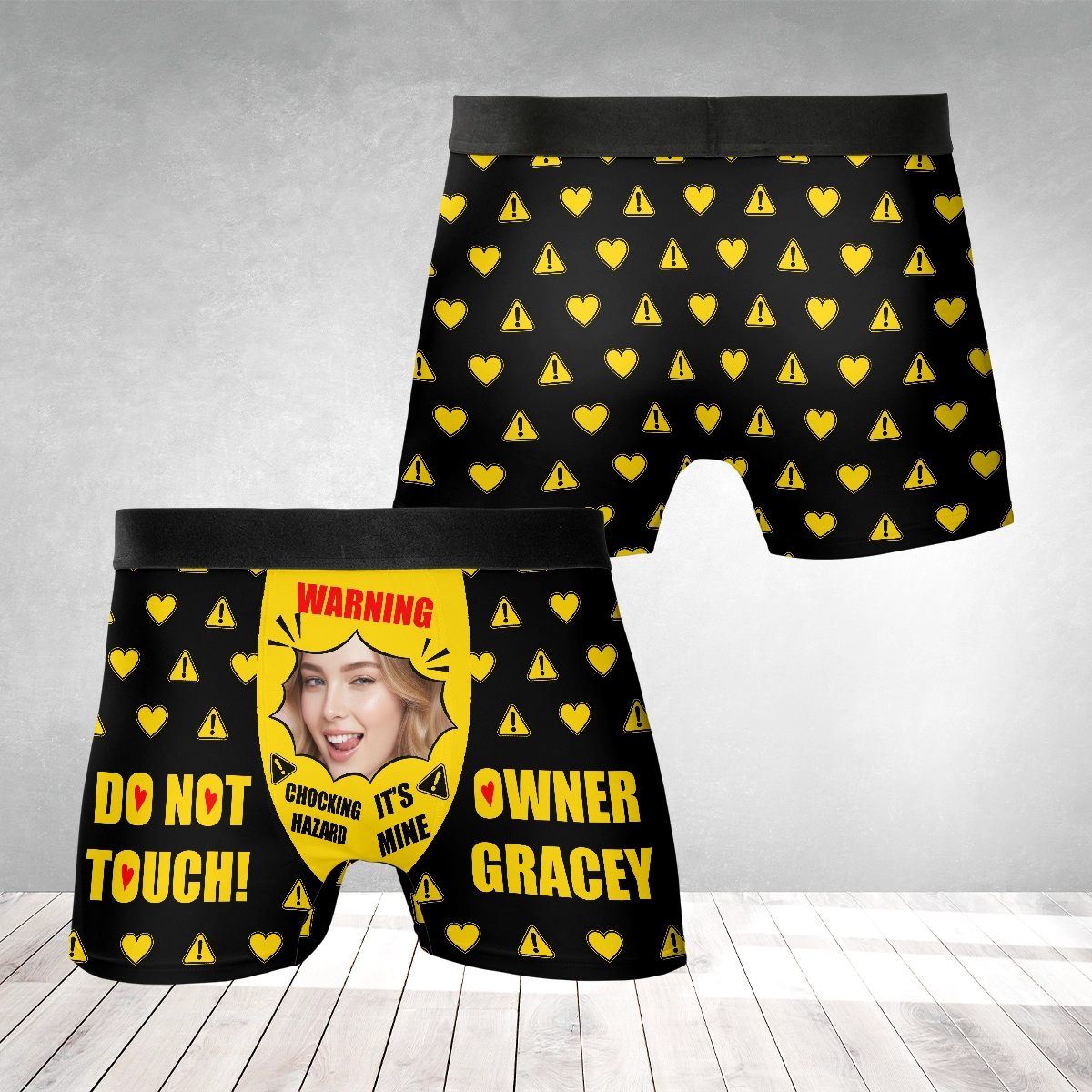 Choking Hazard – Cheeky Funny Gift for Husband or Boyfriend – Personalized Photo Men’s Boxer Briefs